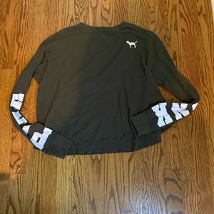 PINK cropped army green top